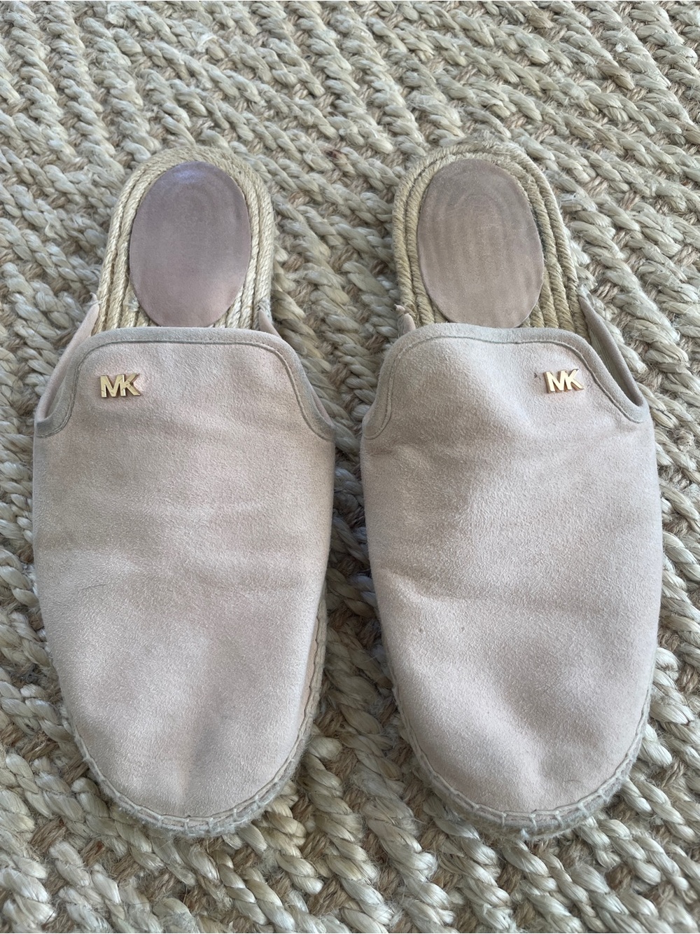 Michael Kors Blush Suede Slip-On Espadrille Mules